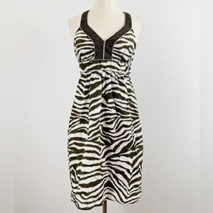 Banana Republic Black and White Halter Midi Sundress